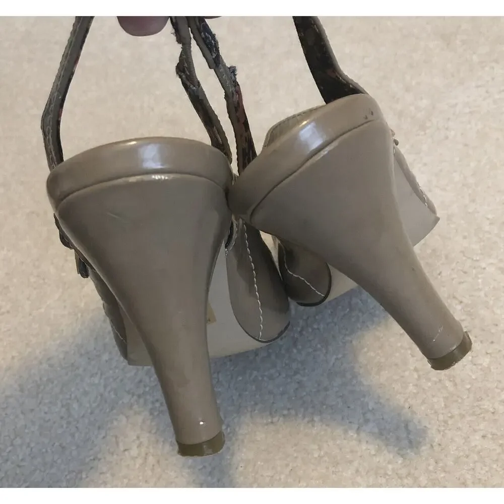 Madden Girl Nemmo Beige‎ Faux Leather Women Heels 9.5M Open Toe Sandals